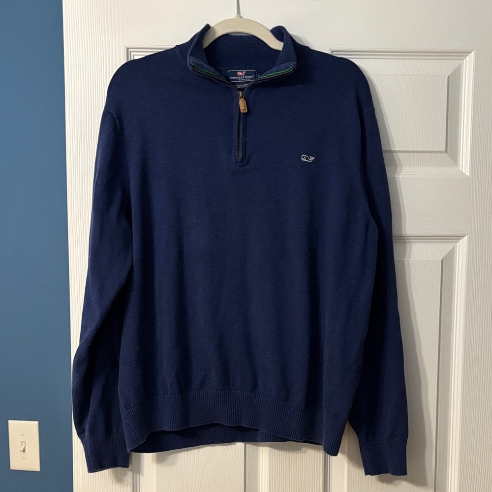 Men's Vineyard Vines Navy Blue Half-Zip Sweater
